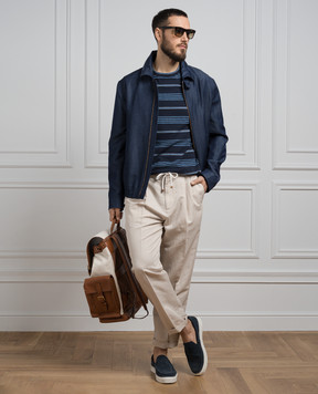 Brunello Cucinelli Blue striped T-shirt MW8401308