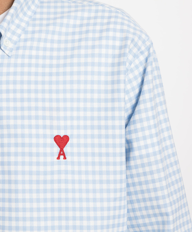 Ami Paris - Blue checked shirt HSH113CO0023 - shop with European