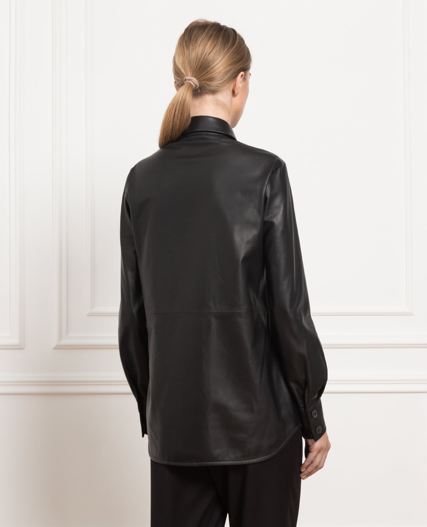 Black leather shirt Simonetta Ravizza 4