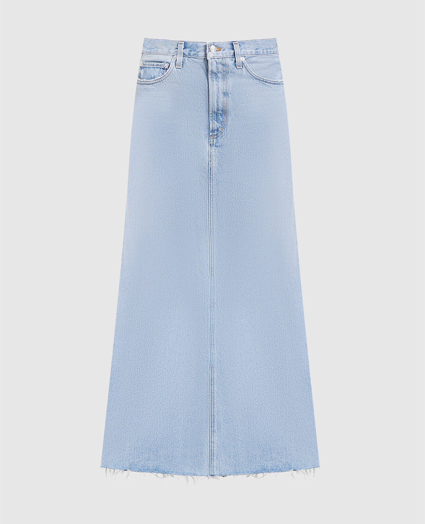 

Blue denim skirt with a frayed effect AGOLDE, Light blue