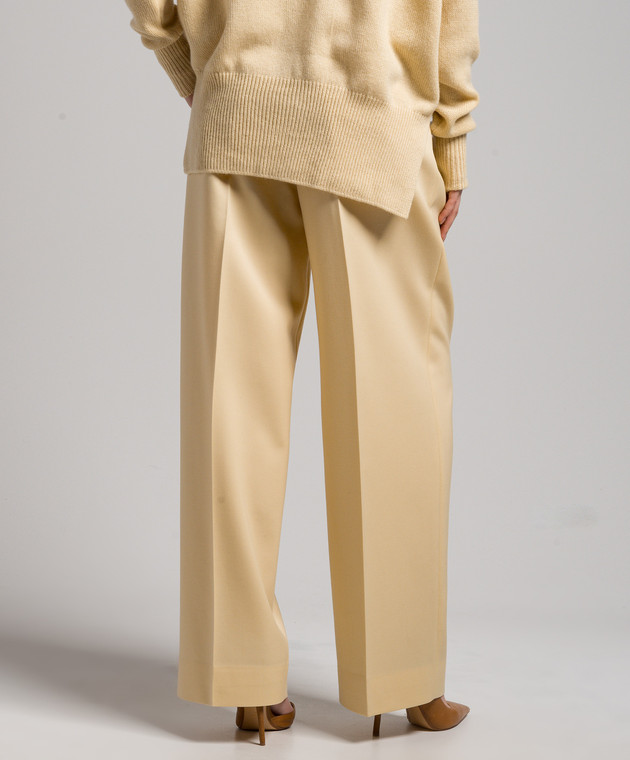 Jil Sander - Yellow pants made of wool J02KA0152J40021 - shop with