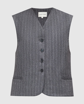 Lou Lou Studio Smith wool and cashmere striped vest in gray SMITH
