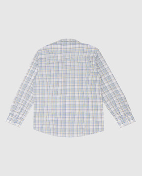 Stefano Ricci Children's gray checked shirt YC002675LJ1661
