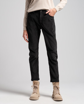 Brunello Cucinelli Green corduroy pants with monil chain MB111P8499
