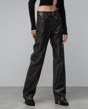 Heron Preston Black leather pants HWJB004F23LEA001