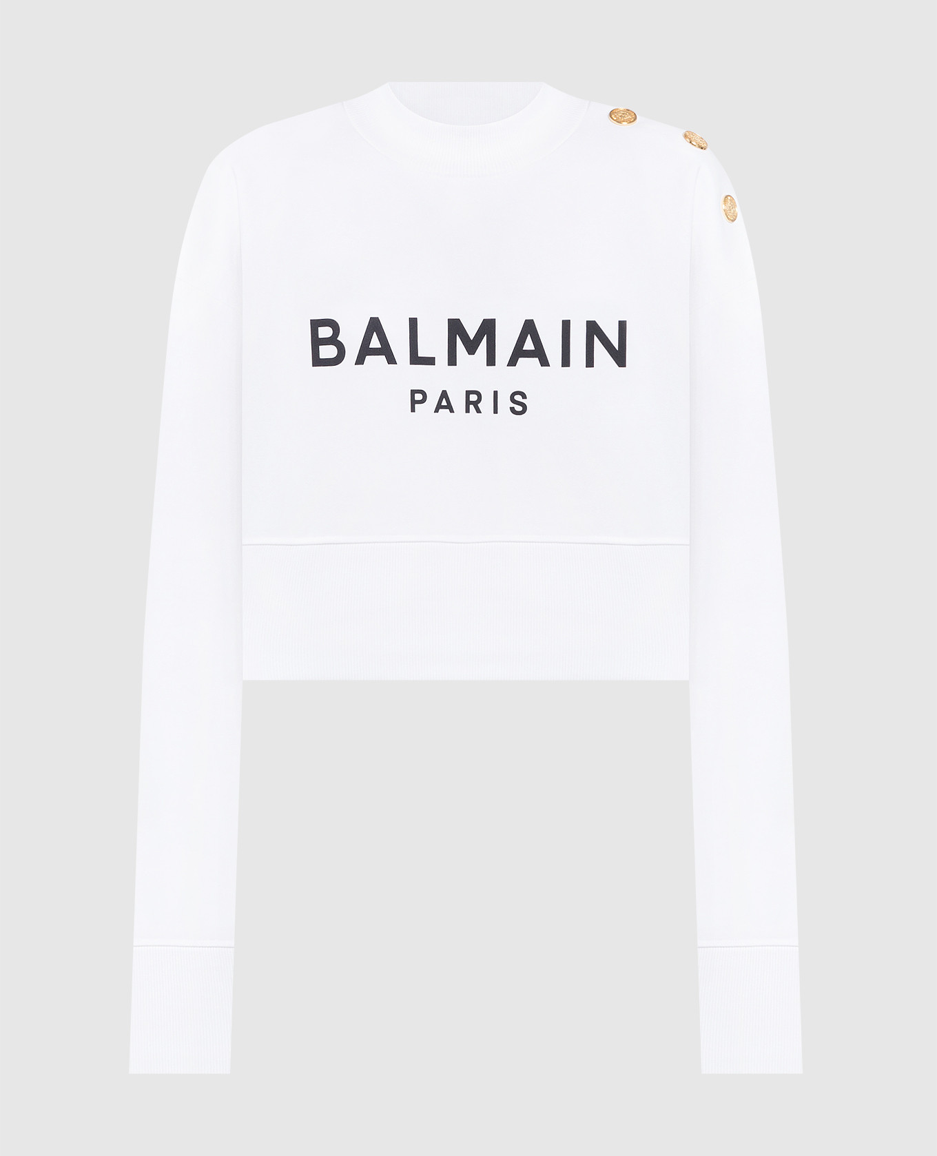 

White sweatshirt with logo Balmain, Белый