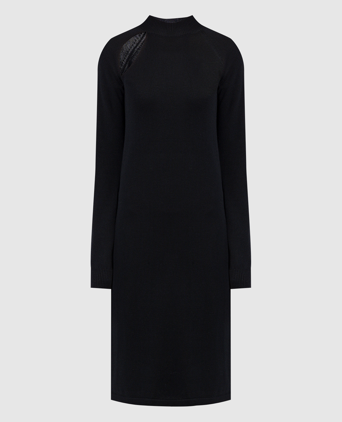 

Sorbona black dress made of wool and silk with a figured neckline Max Mara Sportmax