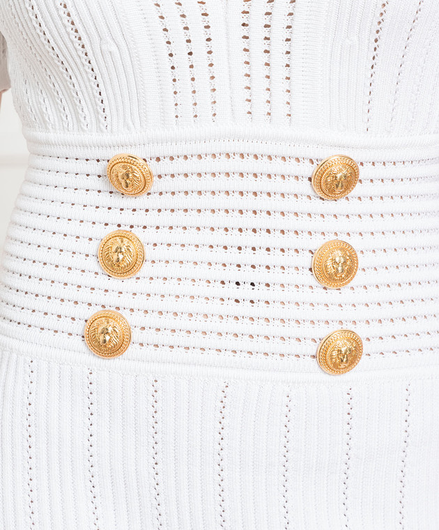 Balmain - White mini dress in textured pattern BF1R6040KE18 - shop with  European delivery at Symbol