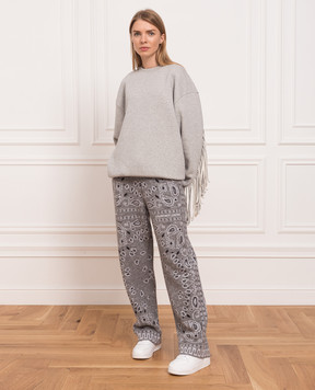 ALANUI Gray trousers in wool pattern LWHG001F22KNI001