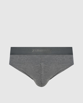 Zimmerli Pureness gray logo briefs 7001342