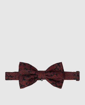 Stefano Ricci Children's burgundy silk butterfly in a pattern YHN01NG501