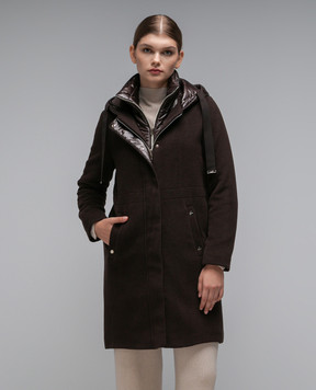 Herno Brown combined coat PA000058D33360