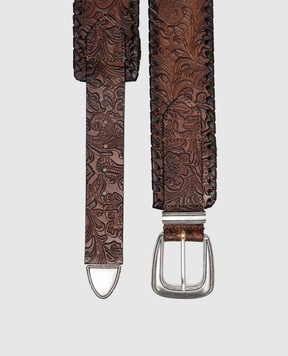 Babe Pay Pls Brown embossed leather belt 106