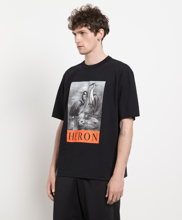 Heron Preston - Black t-shirt with branded print HMAA032C99JER003