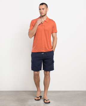 Vilebrequin Pyramid brown linen polo shirt PYRE9O00