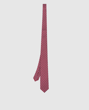 Stefano Ricci Children's burgundy silk patterned tie and pache scarf set YDHNG300