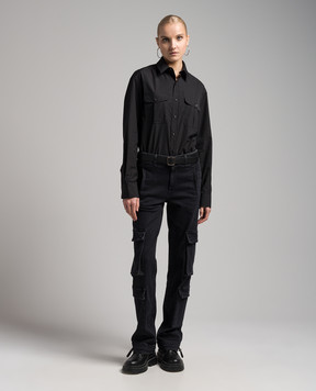 Dondup Tori logo cargo pants in black DP711DSE315DGO7