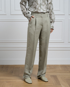 Brunello Cucinelli Gray pants with linen MH126P8542