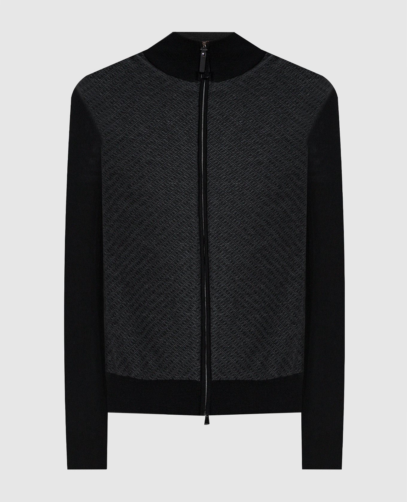 

Black cardigan made of wool in a pattern Canali, Черный