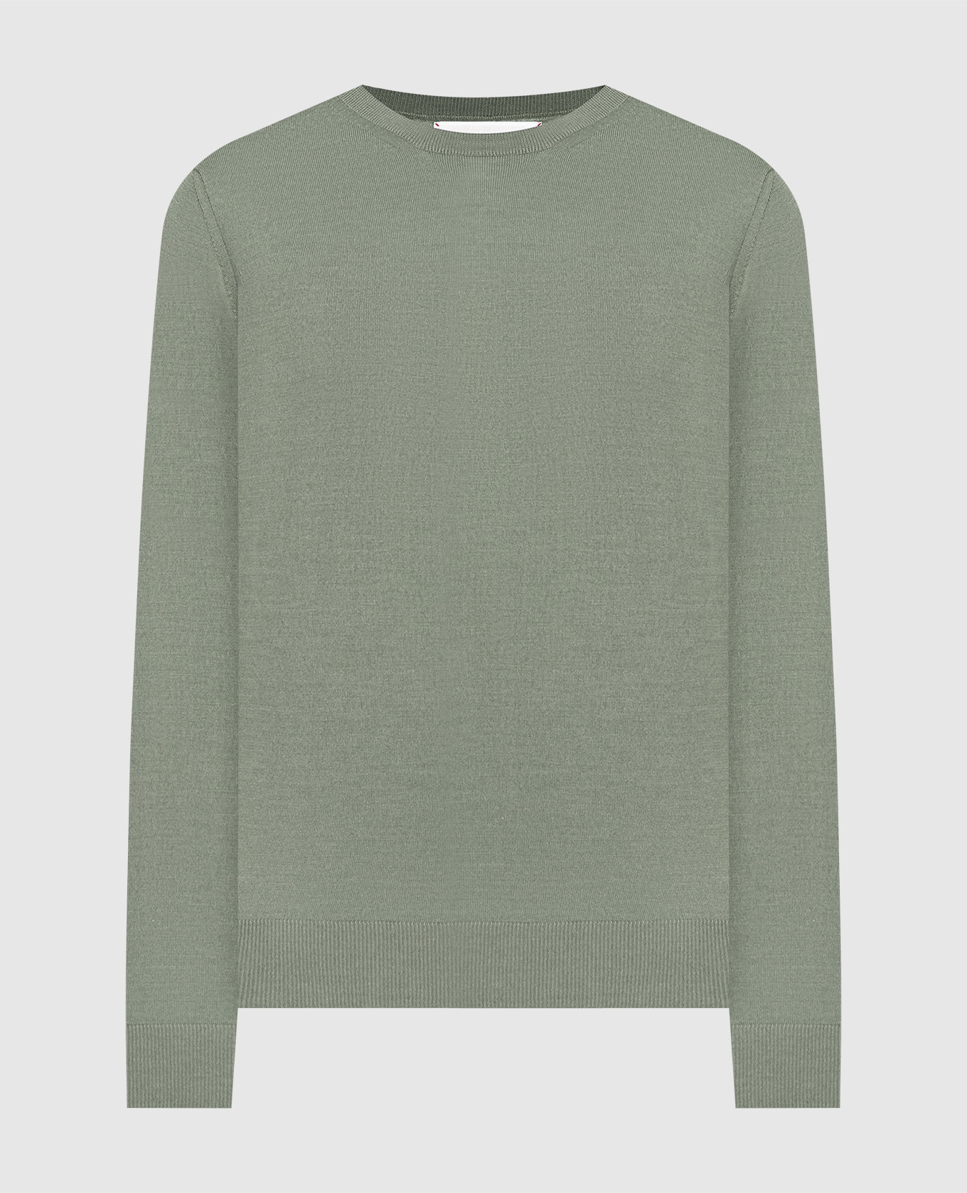Green wool, silk and cashmere jumper