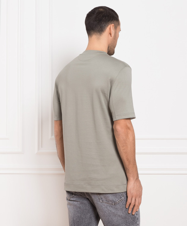 Brunello Cucinelli - Khaki t-shirt with Dream out loud print