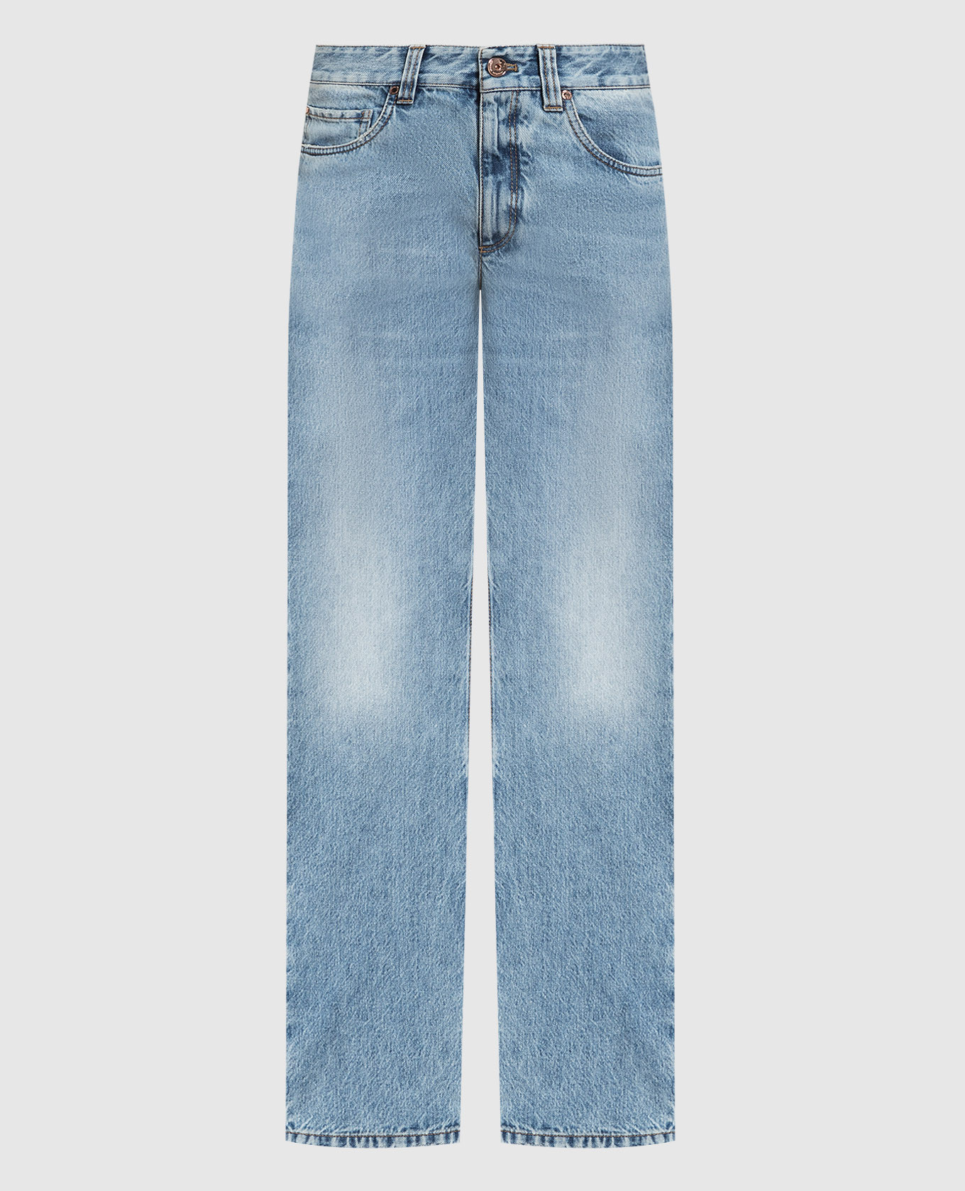 

Blue distressed jeans with monil chain Brunello Cucinelli, Light blue