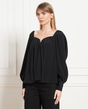 Dondup Black blouse with drapery DC265SF0099DXXX