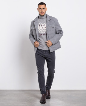 Brunello Cucinelli Gray sweater with a pattern MSO504303