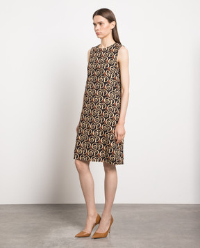 Dolce&Gabbana Black dress with monogram print F65H0TFS8B4