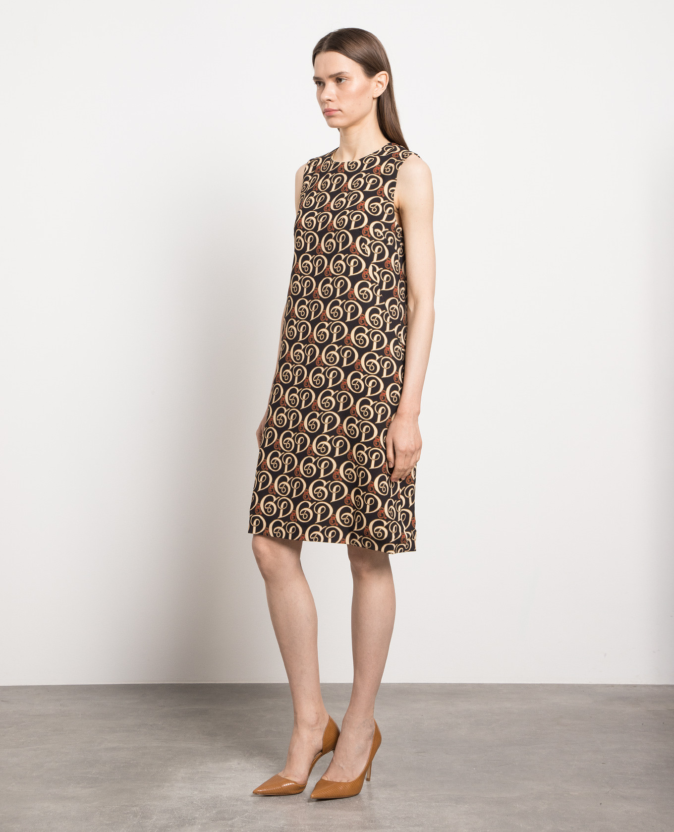 

Black dress with monogram print Dolce&Gabbana