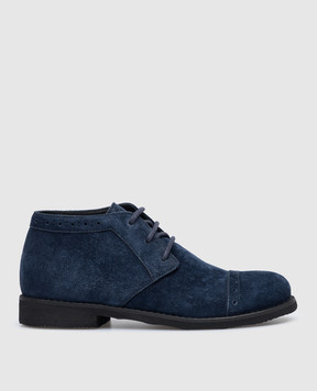 Stefano Ricci Children's blue suede derbies YRU514G816SD