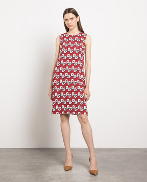 Dolce&Gabbana Red dress with logo print F65H0TFSRKQ