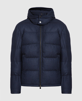 ISAIA Blue down jacket made of wool SW71958238R