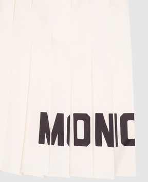 Moncler ENFANT Children's white pleated skirt with logo print 2D00001596321214