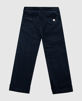 Stefano Ricci Children's blue corduroy pants with logo YUT6400030GF0001