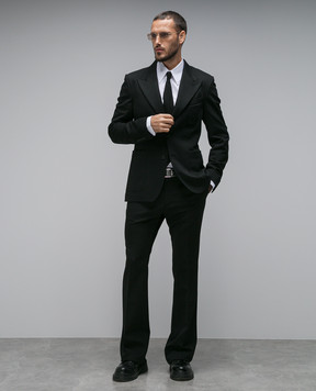 Dolce&Gabbana Black wool flared pants GZ25ATFU21E