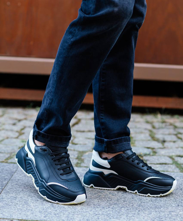 スニーカー Dolce & Gabbana 'Daymaster' sneakers (CS1791AX589 89690) Dolce&Gabbana - Daymaster Black Leather Sneakers CS1791AX589