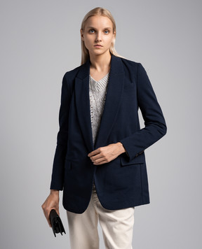 Brunello Cucinelli Blue jacket with monil chain M0R242204