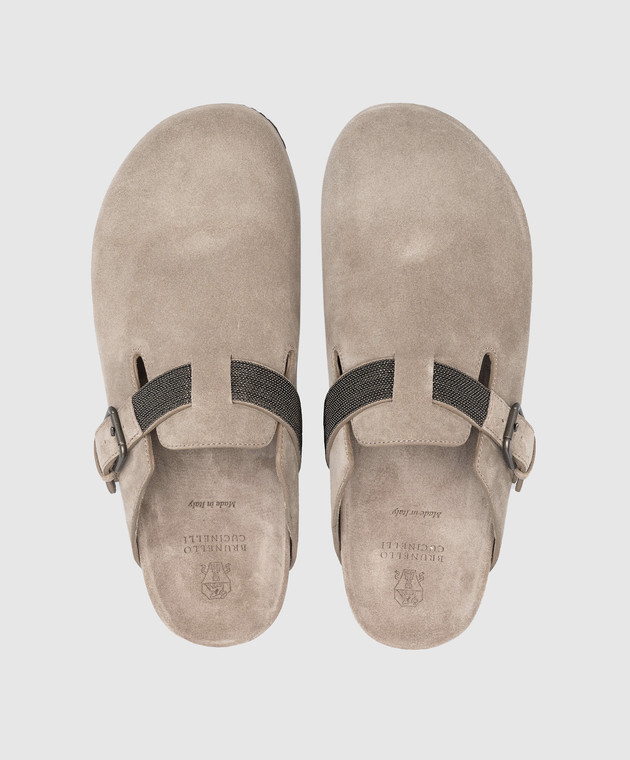 BRUNELLO CUCINELLI モニル アンクルフツ MZSFG2745P C8769 Suede loafers with Monili detail BRUNELLO CUCINELLI - Nugnes1920