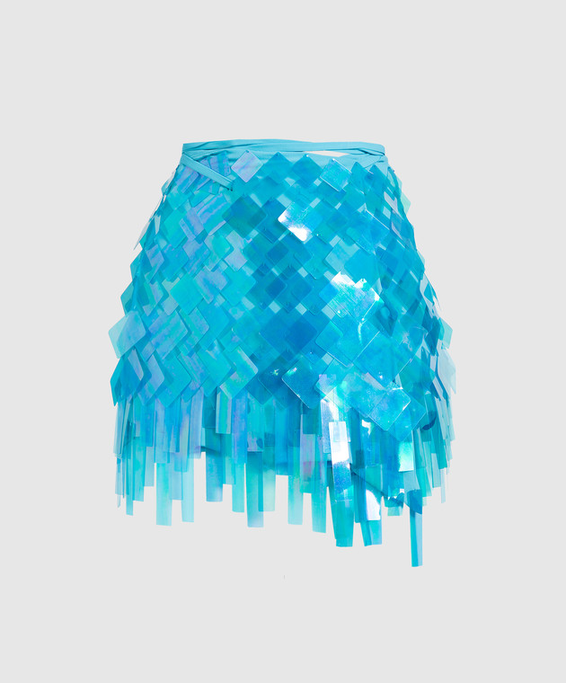 The Attico - Aurelie Blue Sequin Wrap Mini Skirt