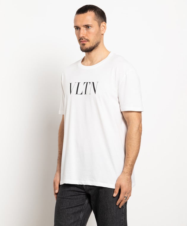 Valentino - White t-shirt with contrast VLTN logo print UV3MG10V3LE - buy  with Portugal delivery at Symbol