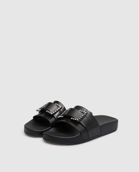Sergio Rossi Black Jelly sliders with crystals B01030MFI687