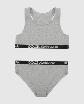 Dolce&Gabbana Children's gray top and panties set L5J713FUGNE
