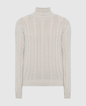 Cashmere&Whiskey Beige sweater made of cashmere in a textured pattern 80605C