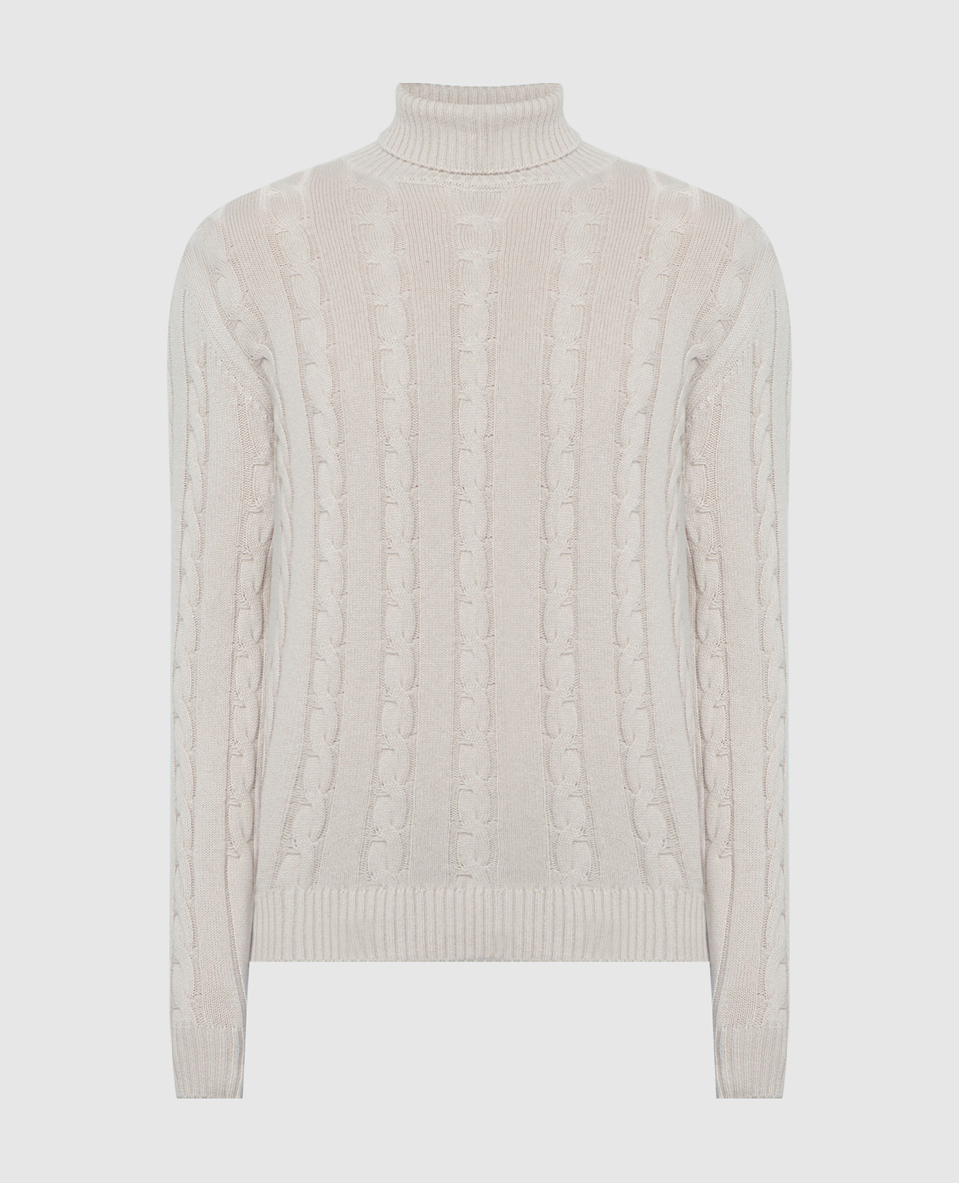 Beige sweater made of cashmere in a textured pattern Cashmere&Whiskey