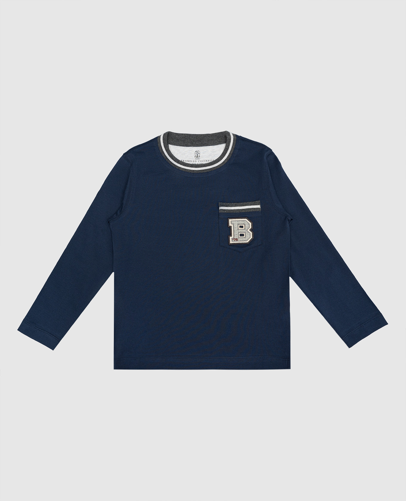 

Baby blue longsleeve with logo print Brunello Cucinelli, Синий