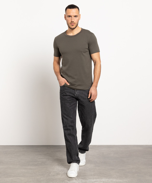 Tom Ford - T-shirt w kolorze khaki T4M081040 - kup online w Tom Ford - T-shirt w kolorze khaki T4M081040 - kup online w