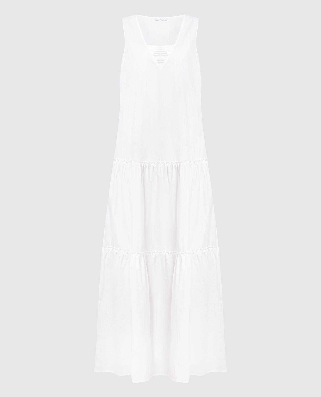 

White maxi dress with monil chain Peserico