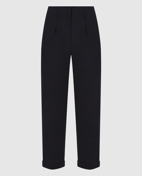 Peserico Navy blue high waist trousers P04932A06703