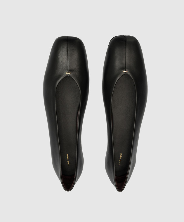 The Row - Eva black leather ballet flats F1281N60 - shop with